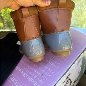 Cozy Plaid-Lined Brown Suede Winter Boot